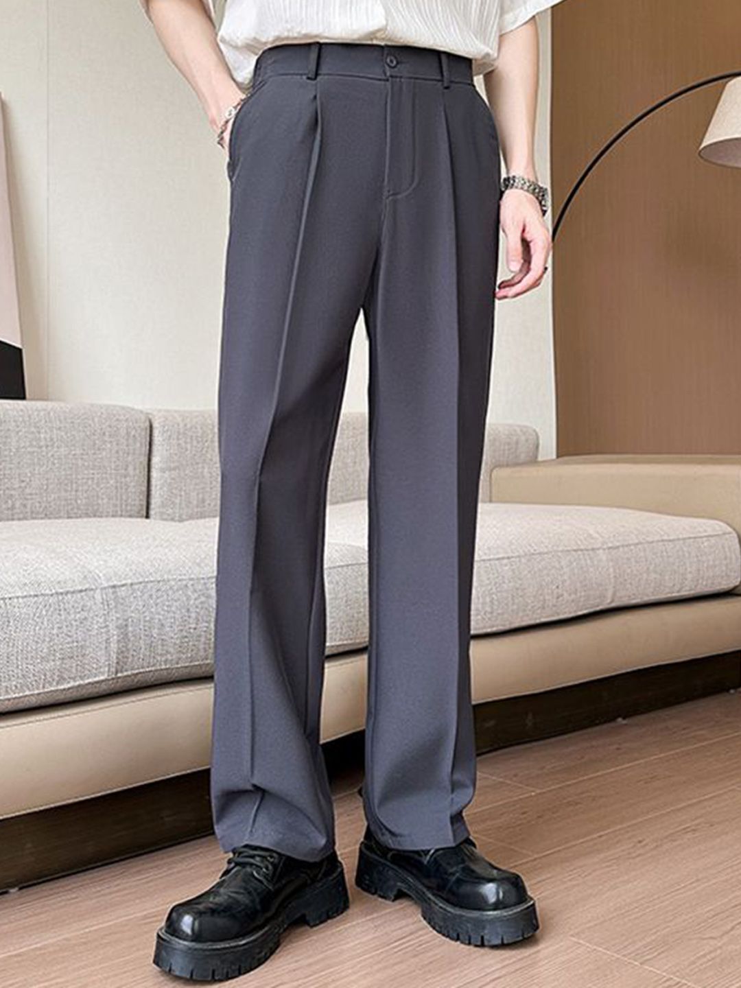 StyleCast x Revolte Men Easy Wash Mid Rise Loose Fit Trousers-image-47