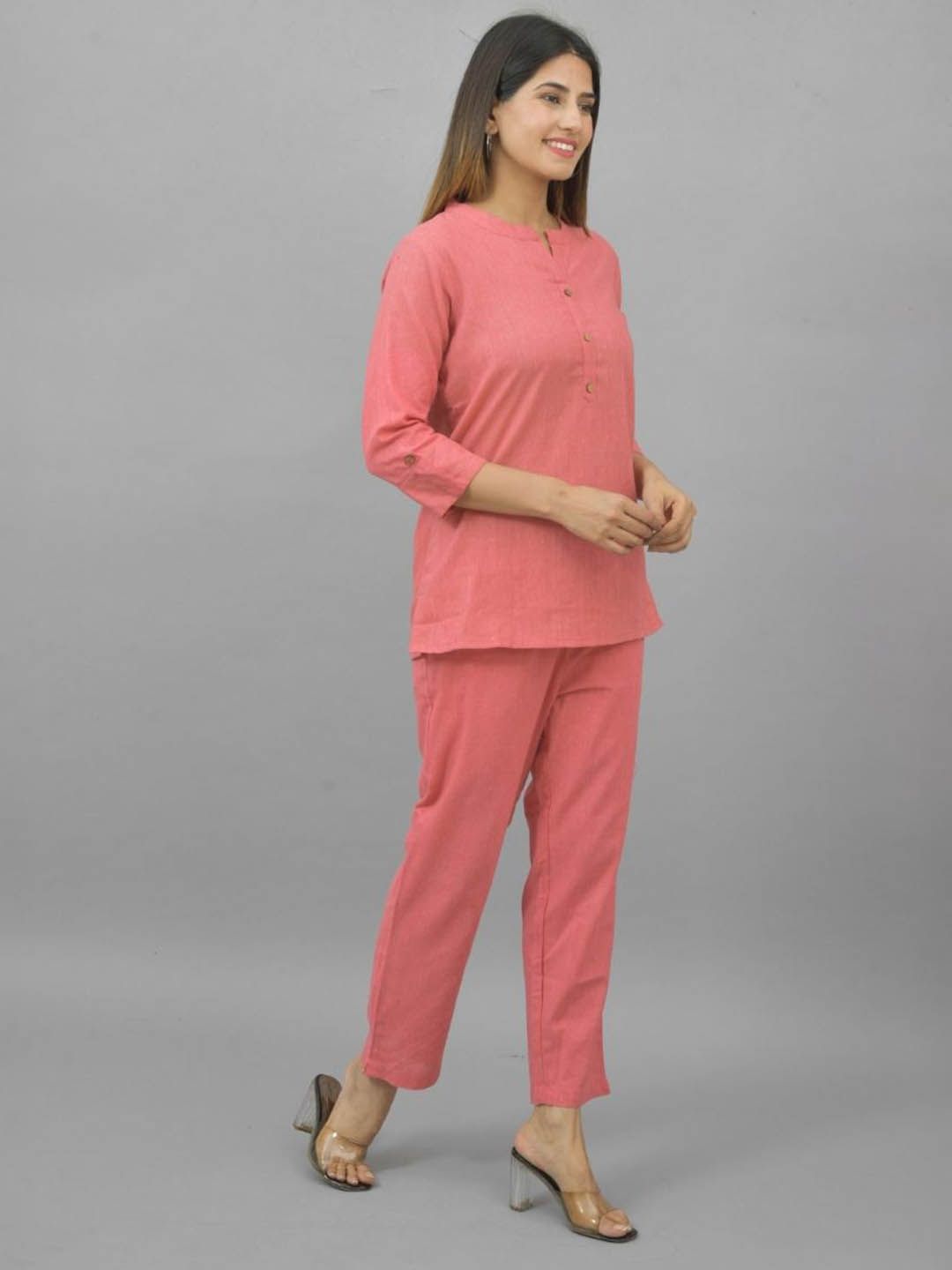 Anouk Rustic Mandarin Collar Pure Cotton Top With Trousers Co-Ords-picture-30