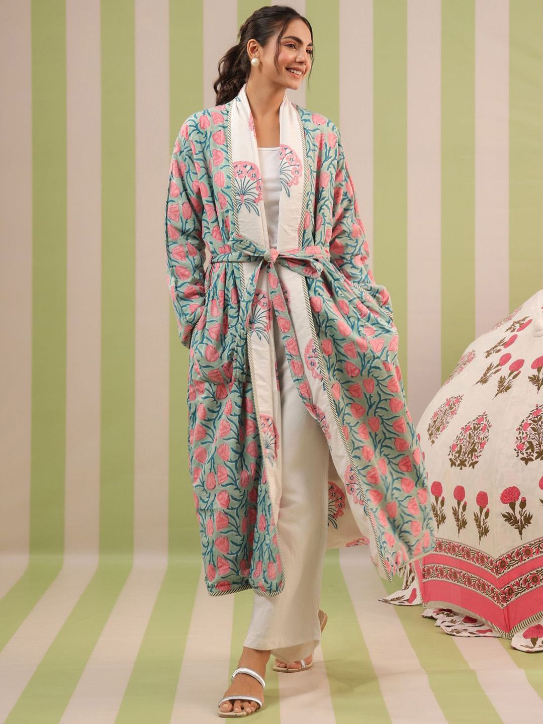 Jaipur Morni Printed Reversible Cotton Robe-picture-20