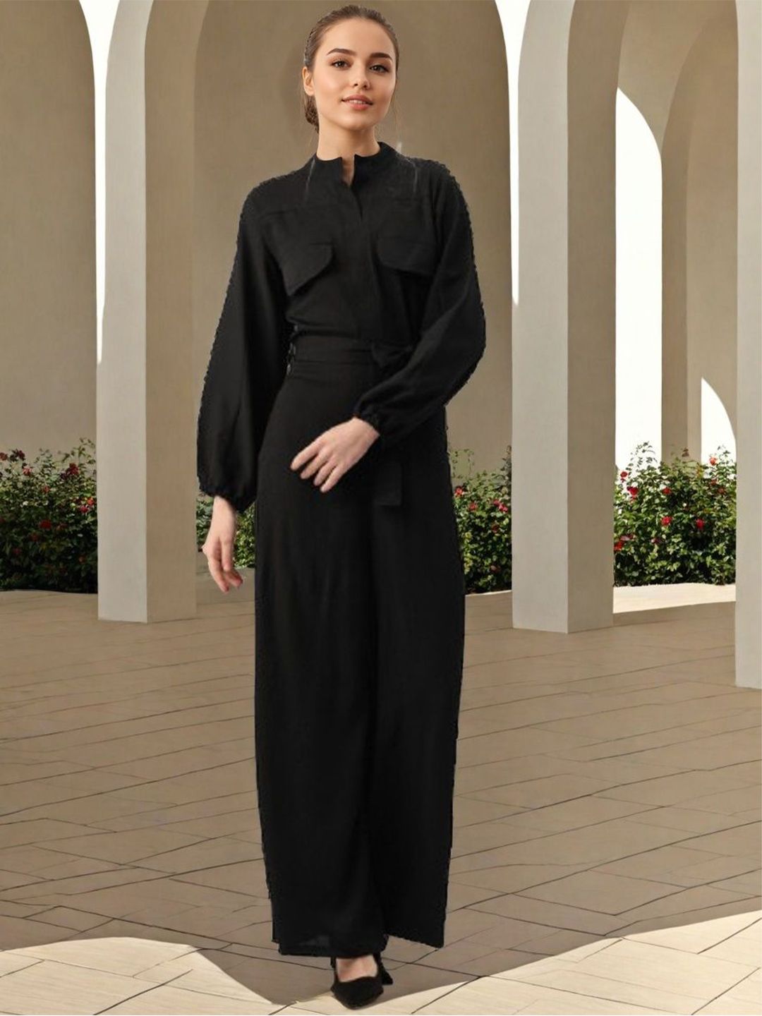 SZN Women Mandarin Collar Basic Jumpsuit