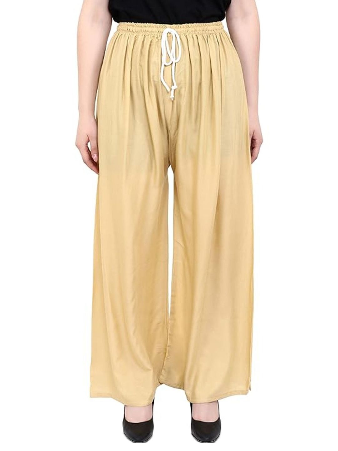 ERUDITE CLUB Women Solid Wide Leg Palazzos-image-34