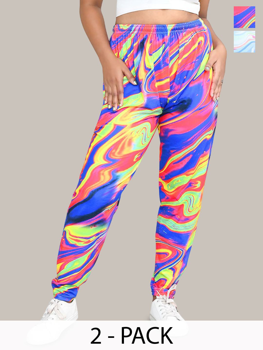 RAPL Women Pack Of 2 Abstract Printed Regular Fit Mid-Rise Trousers-picture-10