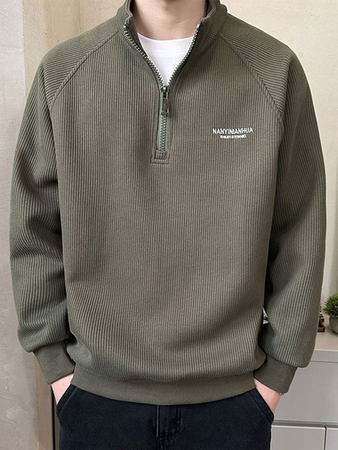 StyleCast x Revolte Men Mock Collar Pullover Sweatshirt-picture-56