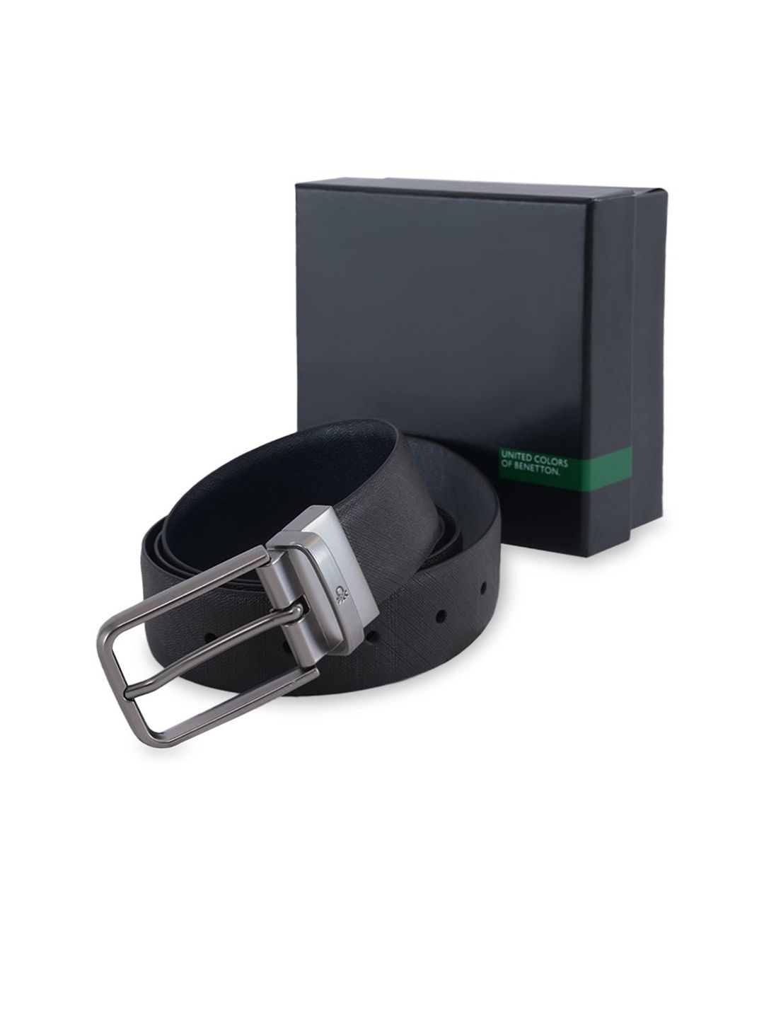 United Colors of Benetton Men Textured Leather Reversible Belt-picture-53