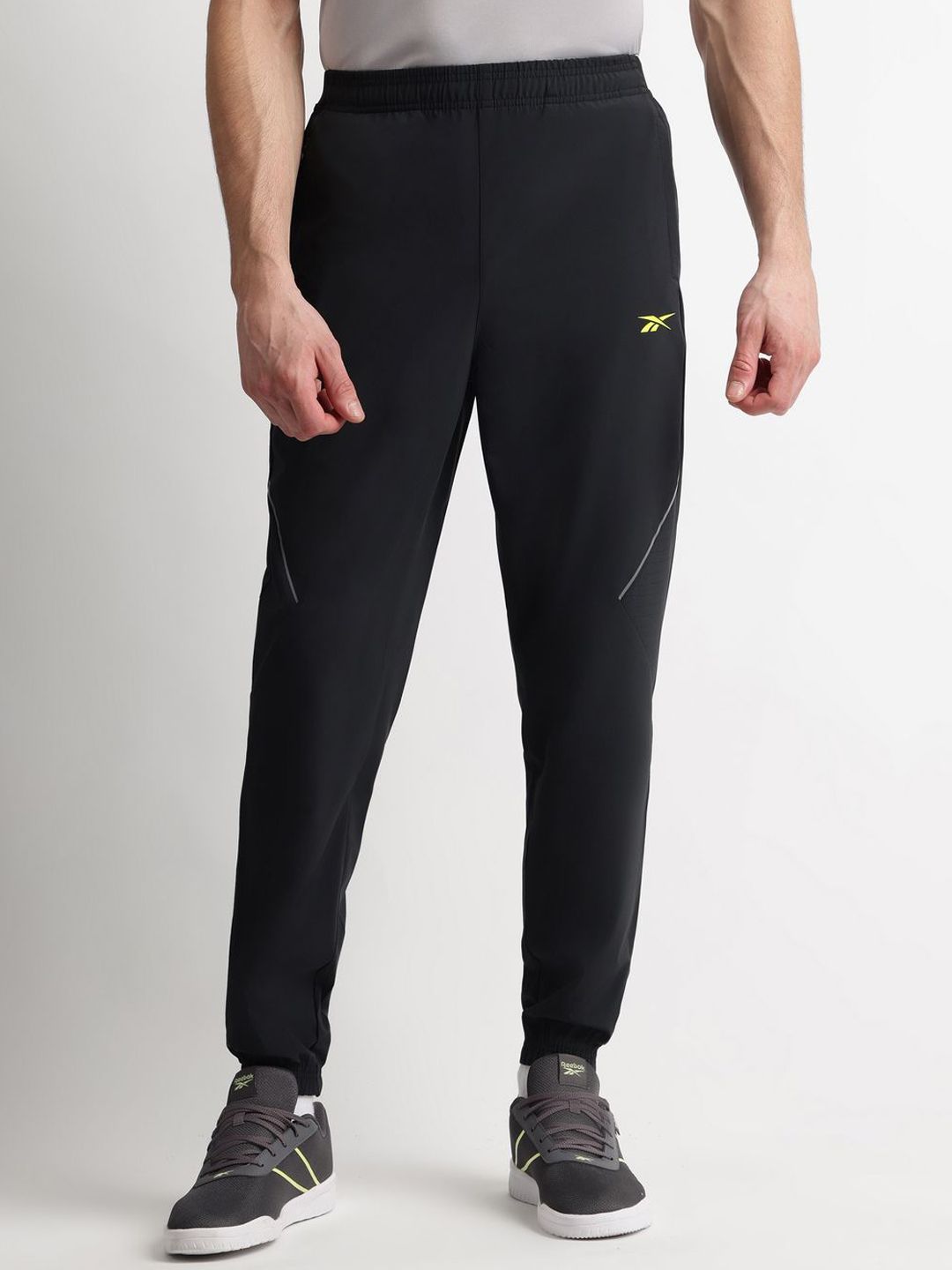 Reebok Men Black Mid Rise Regular Fit Joggers Pants-picture-40