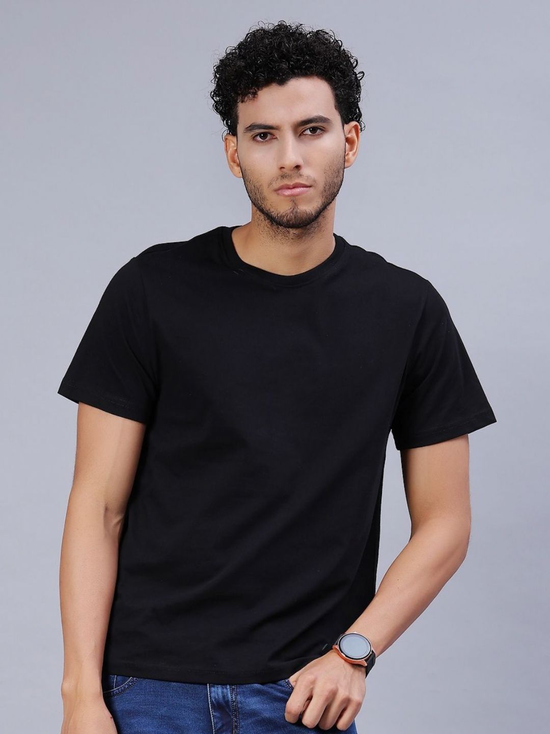 V-Mart Men Solid Round Neck Cotton T-shirt-picture-28