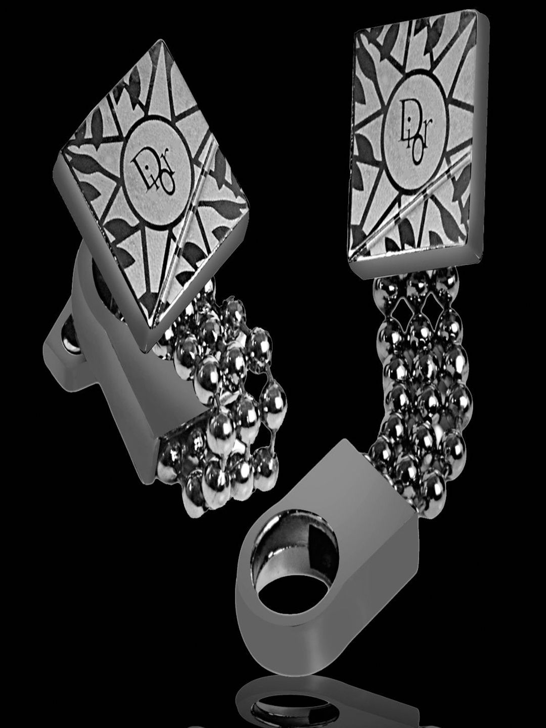 Curren Silver-Plated Square Textured Cufflink-picture-15