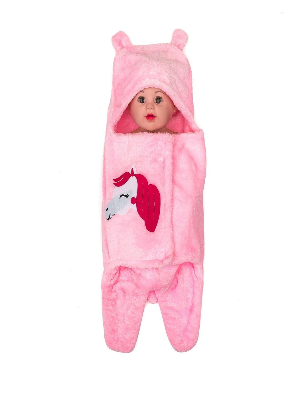 SIDLY PIDLY Unisex Kids pink Solid Double Layered Unicorn Print Sleeping Bag-image-37