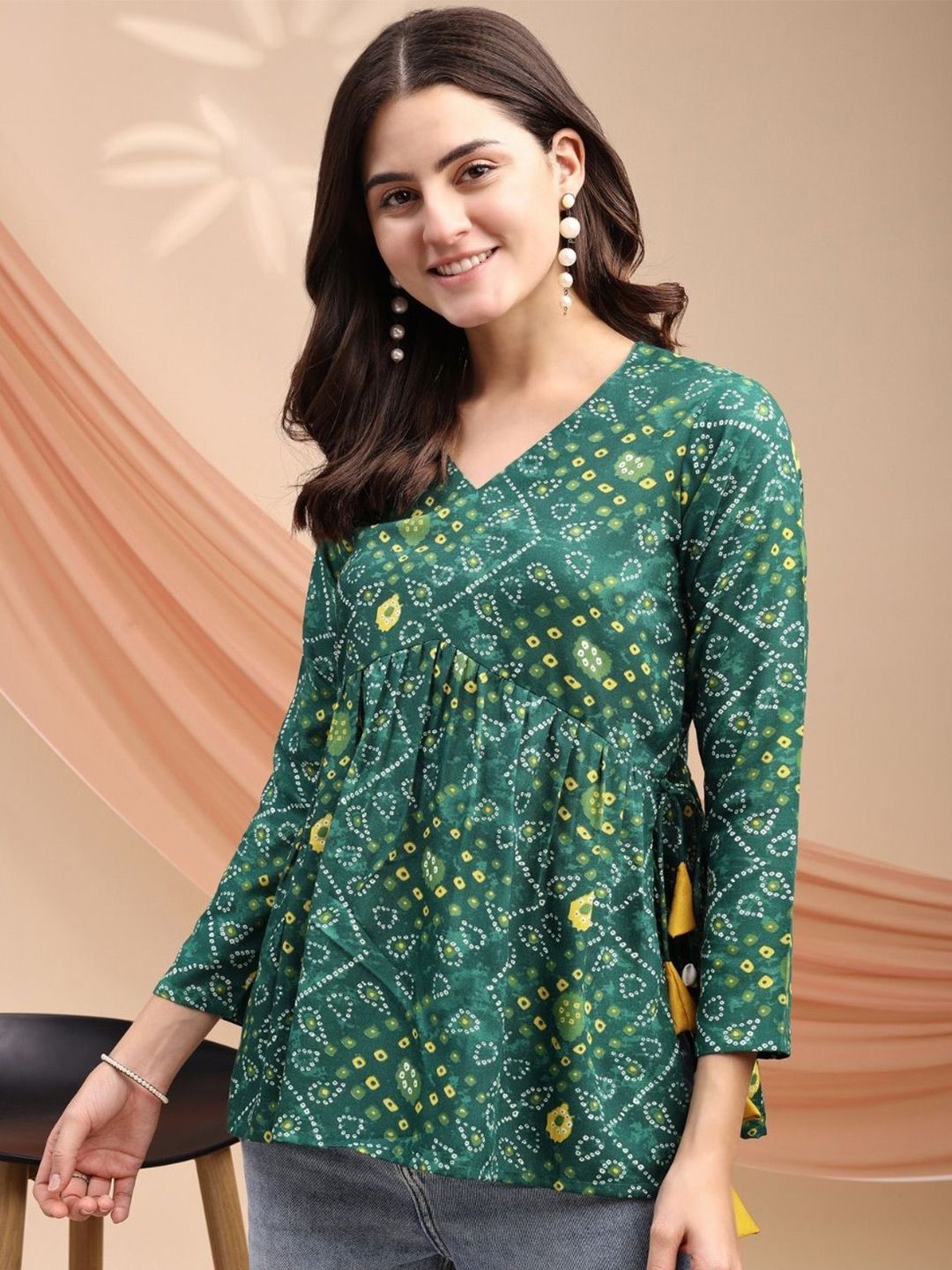 Youthnic Bandhani Printed Anarkali Kurti-picture-34