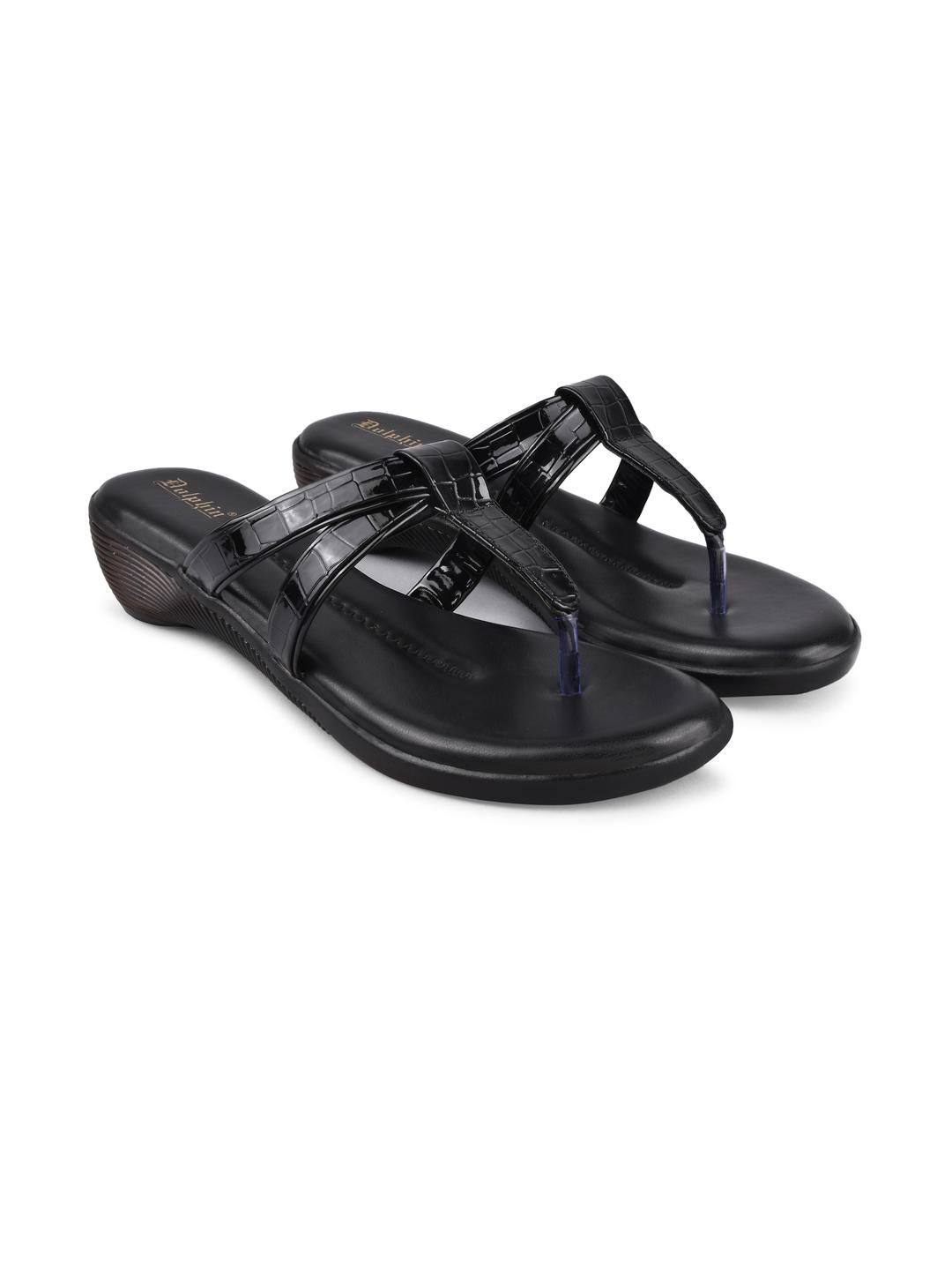 Dollphin Women Black Synthetic Leather Open Toe Slip-On Solid Casual Flats-picture-24