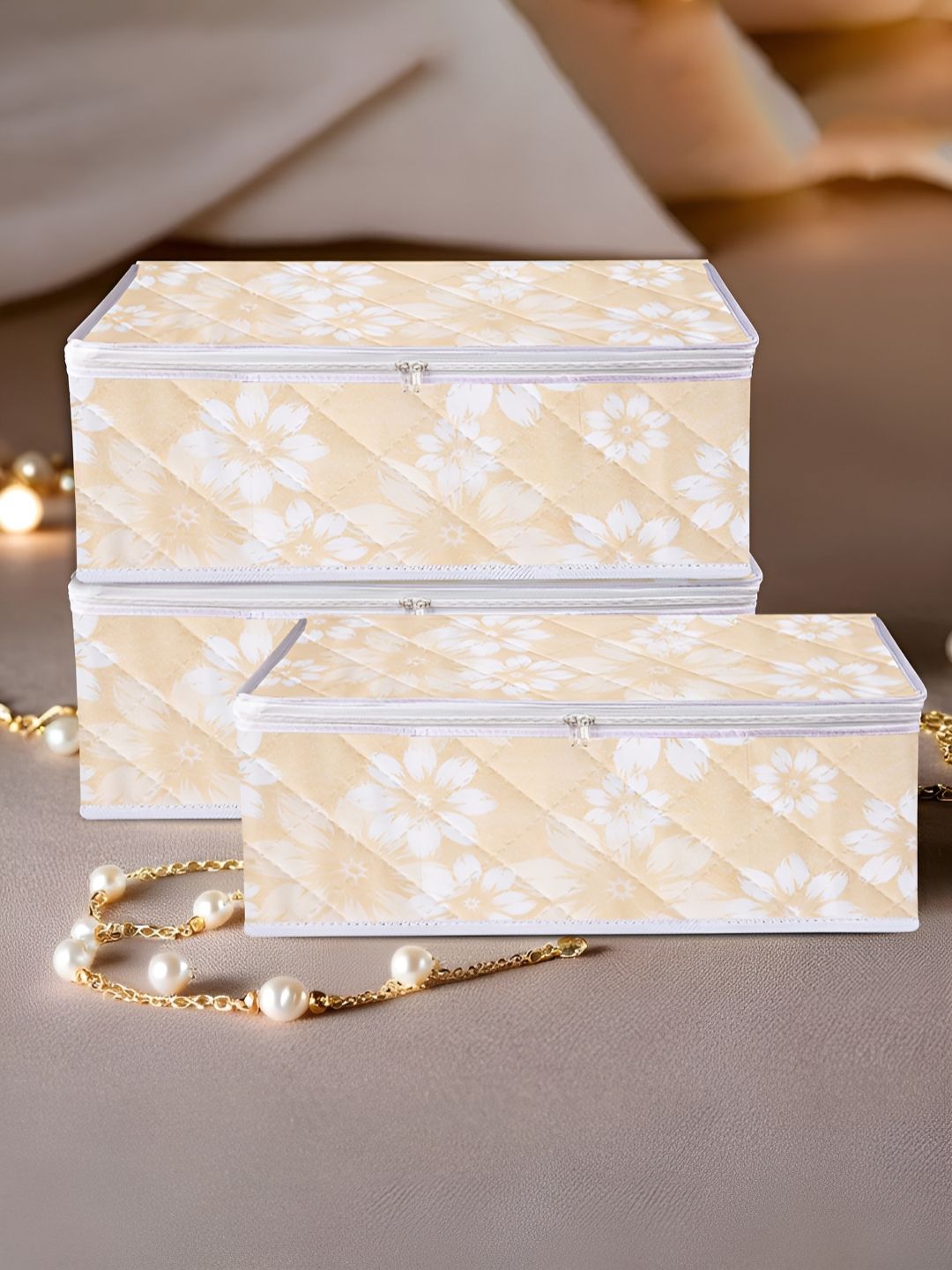 Aura Gold-Toned & White 3 Pieces Jewellery Organisers-picture-37