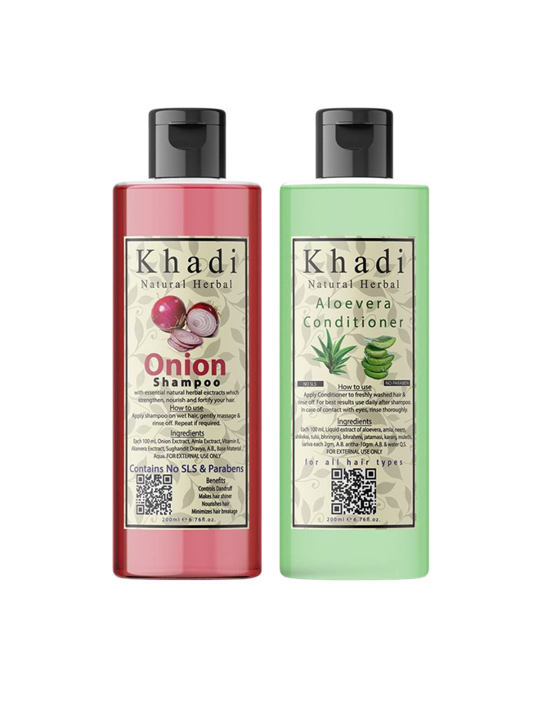 khadi natural herbal Set Of 2 Onion Shampoo & Aloevera Hair Conditioner - 200ml Each-picture-17