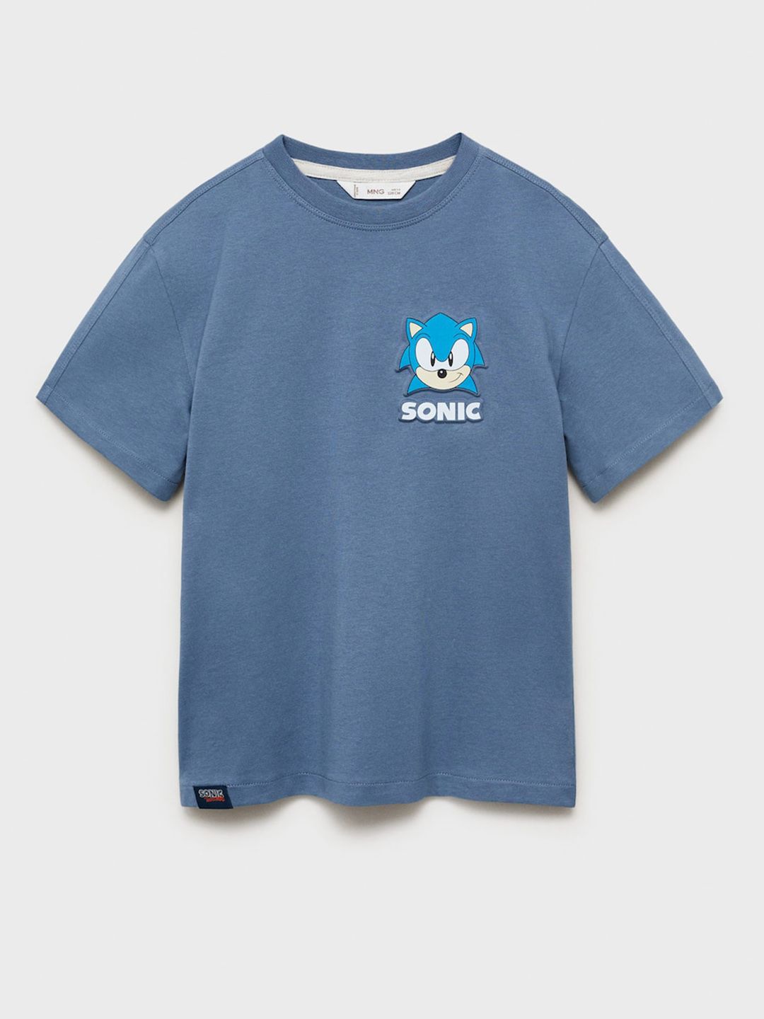 Mango Kids Boys Printed Drop-Shoulder Sleeves T-shirt