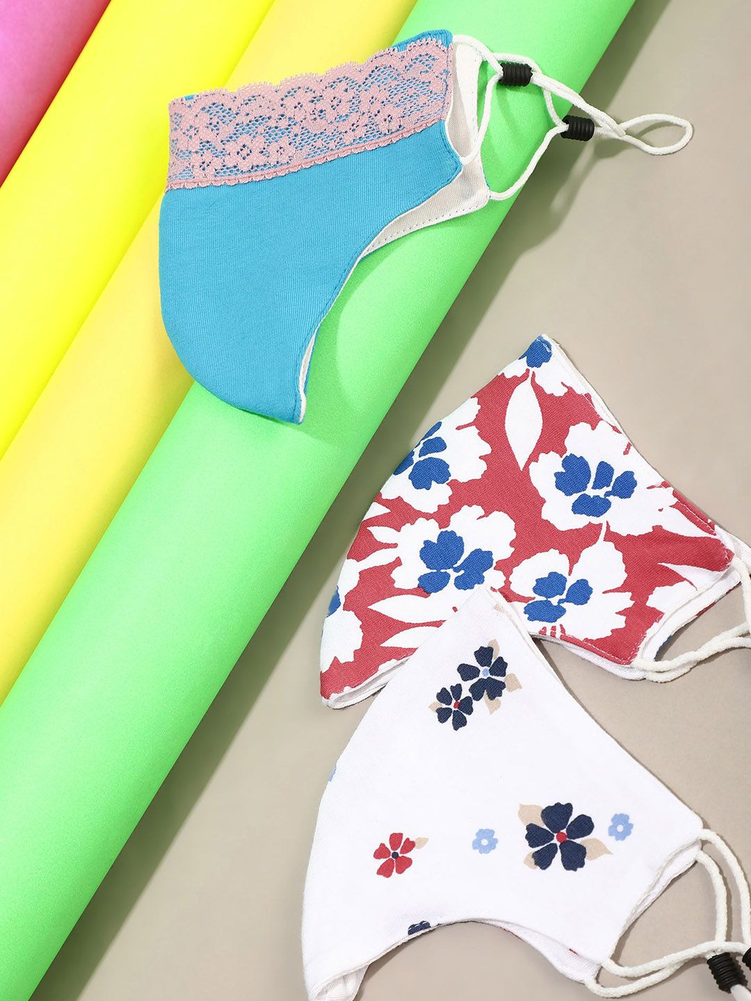 LULU & SKY Women Pack Of 3 Printed Reusable Outdoor Masks-picture-21