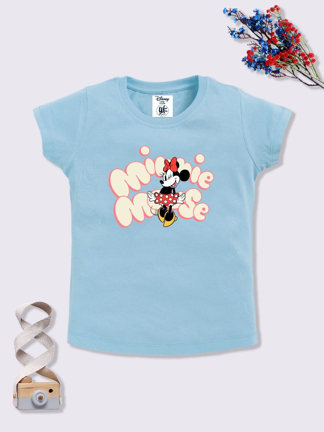 YK Disney Girls Minnie Mouse Printed Pure Cotton T-shirt-picture-35