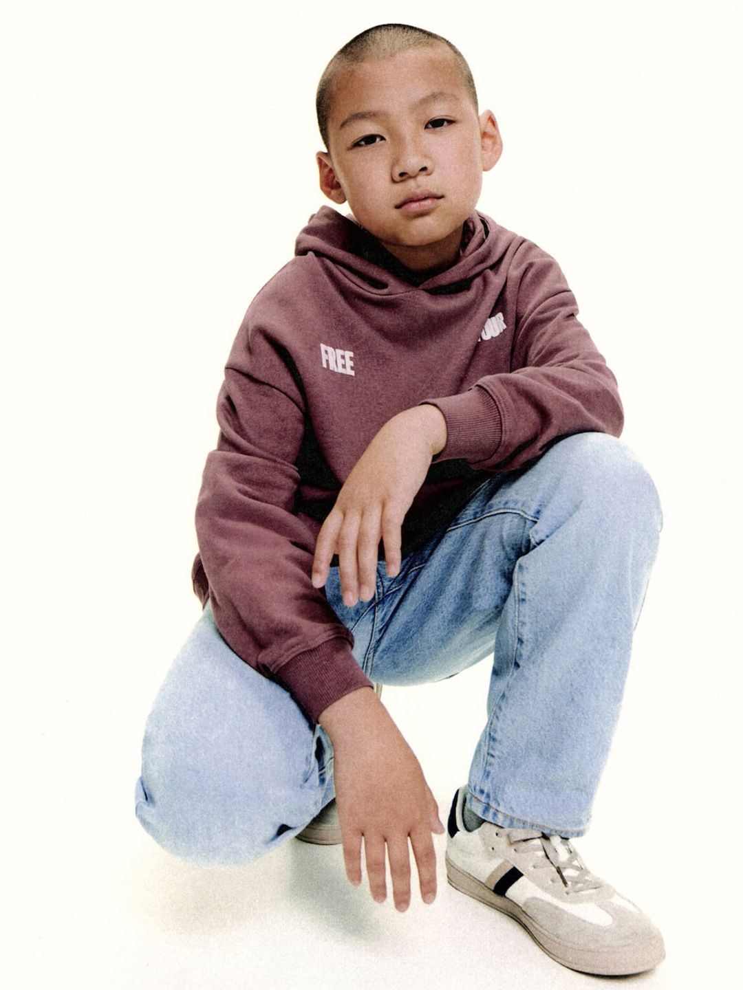 Mango Kids Boys Typography Print Drop Shoulder Sleeves Pure Cotton Hooded Sweatshirt-picture-30