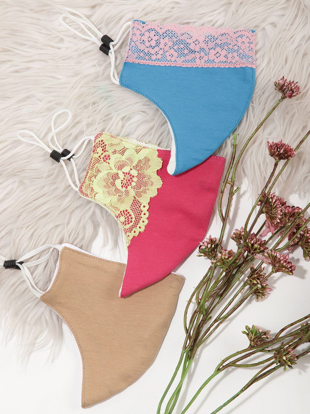 LULU & SKY Women Pack Of 3 Printed Reusable Outdoor Masks-picture-11