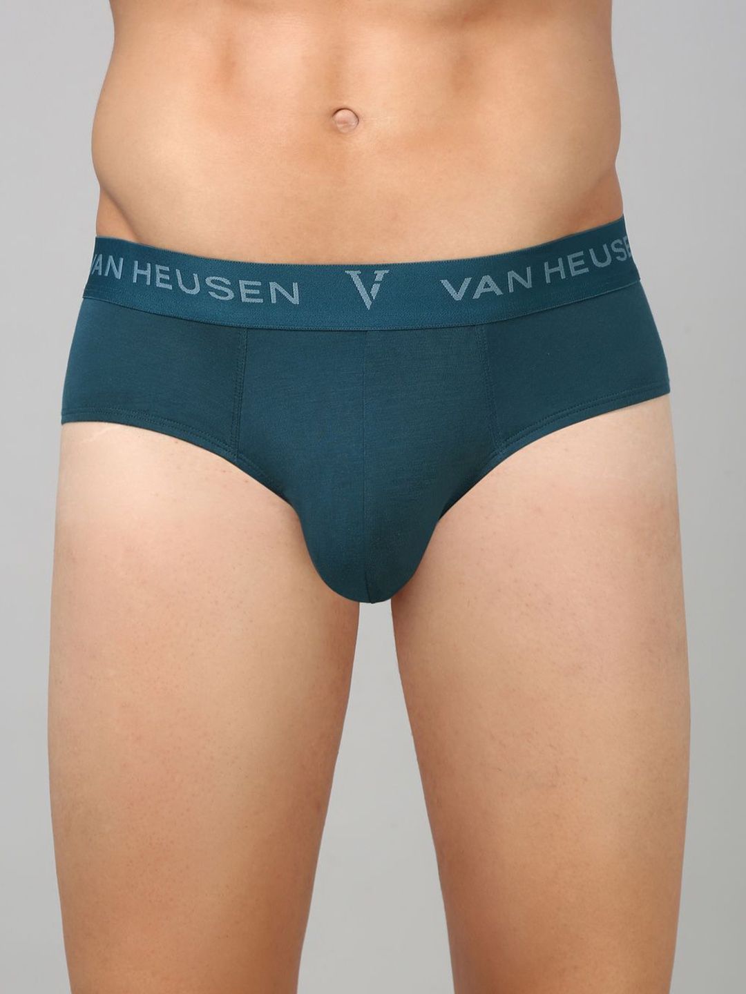 Van Heusen Innerwear Men Teal Mid-Rise Outer Elastic Solid Ultra Soft Basic Briefs-picture-25