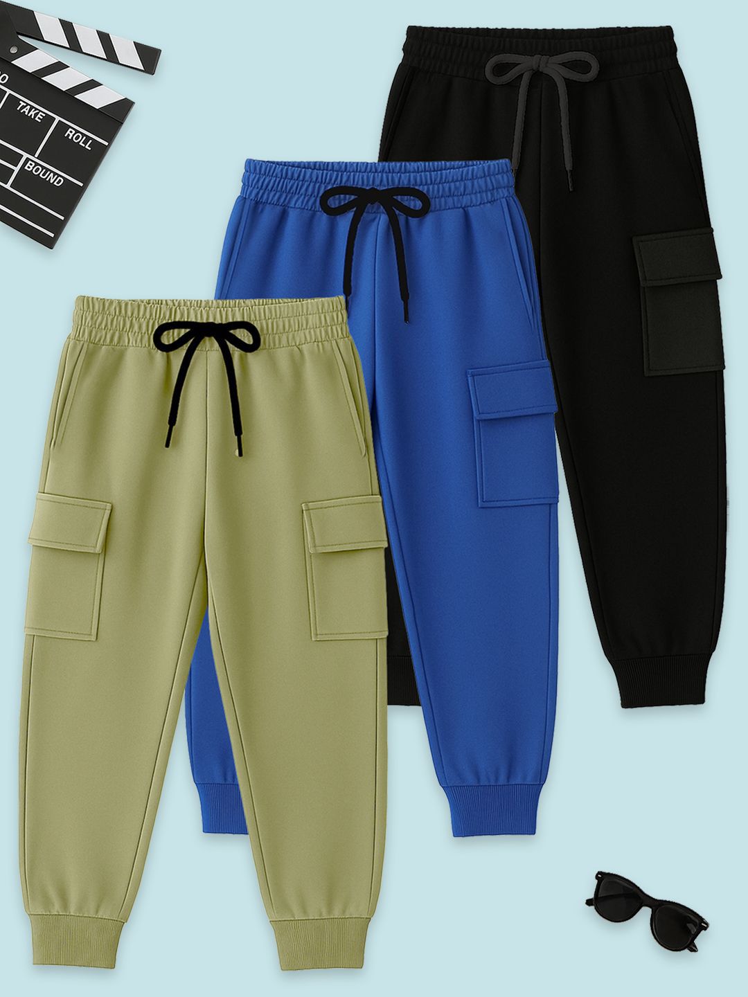 YK Boys Pack Of 3 Mid-Rise Joggers-picture-58