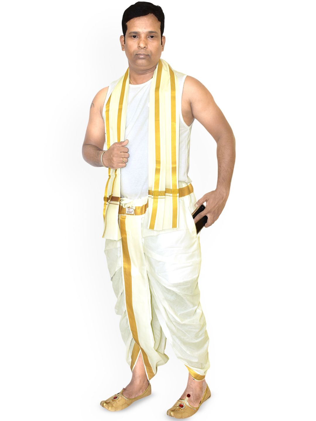 TUNI MANI Men Readymade Pocket Dhoti Pant With Towel-image-37
