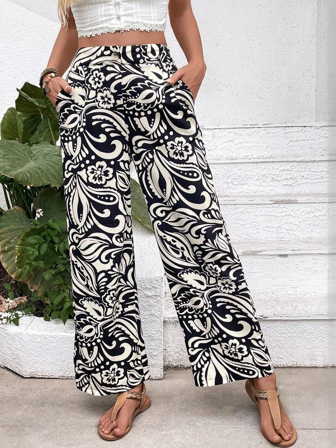 StyleCast Women Floral Printed Easy Wash Trousers-picture-38