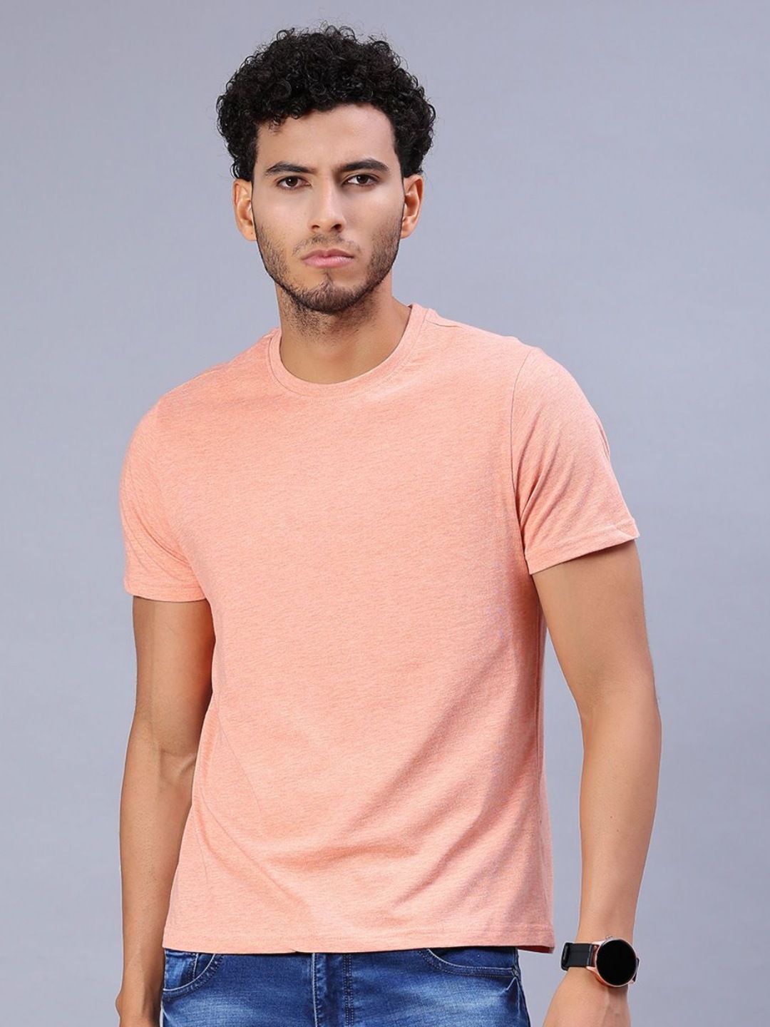V-Mart Men Solid Round Neck Cotton T-shirt-picture-29