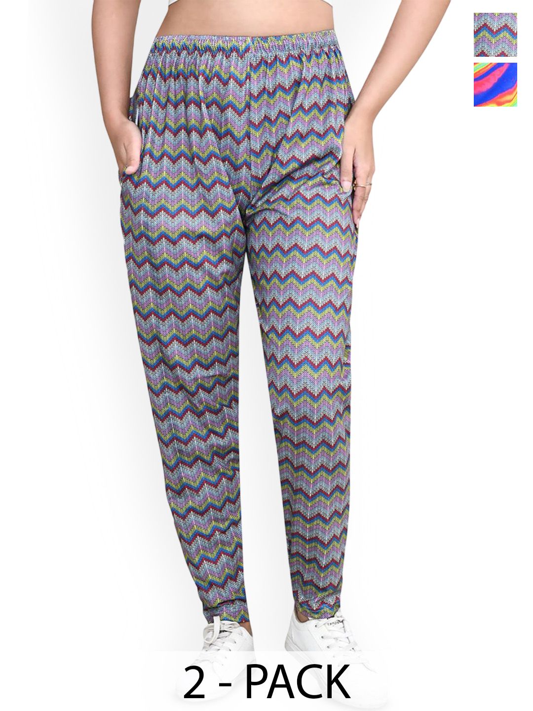 RAPL Women Pack Of 2 Printed Regular Trousers-picture-25