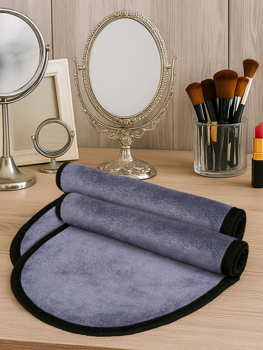 Story@home Grey 2 Pieces Microfiber Face Towels-image-30