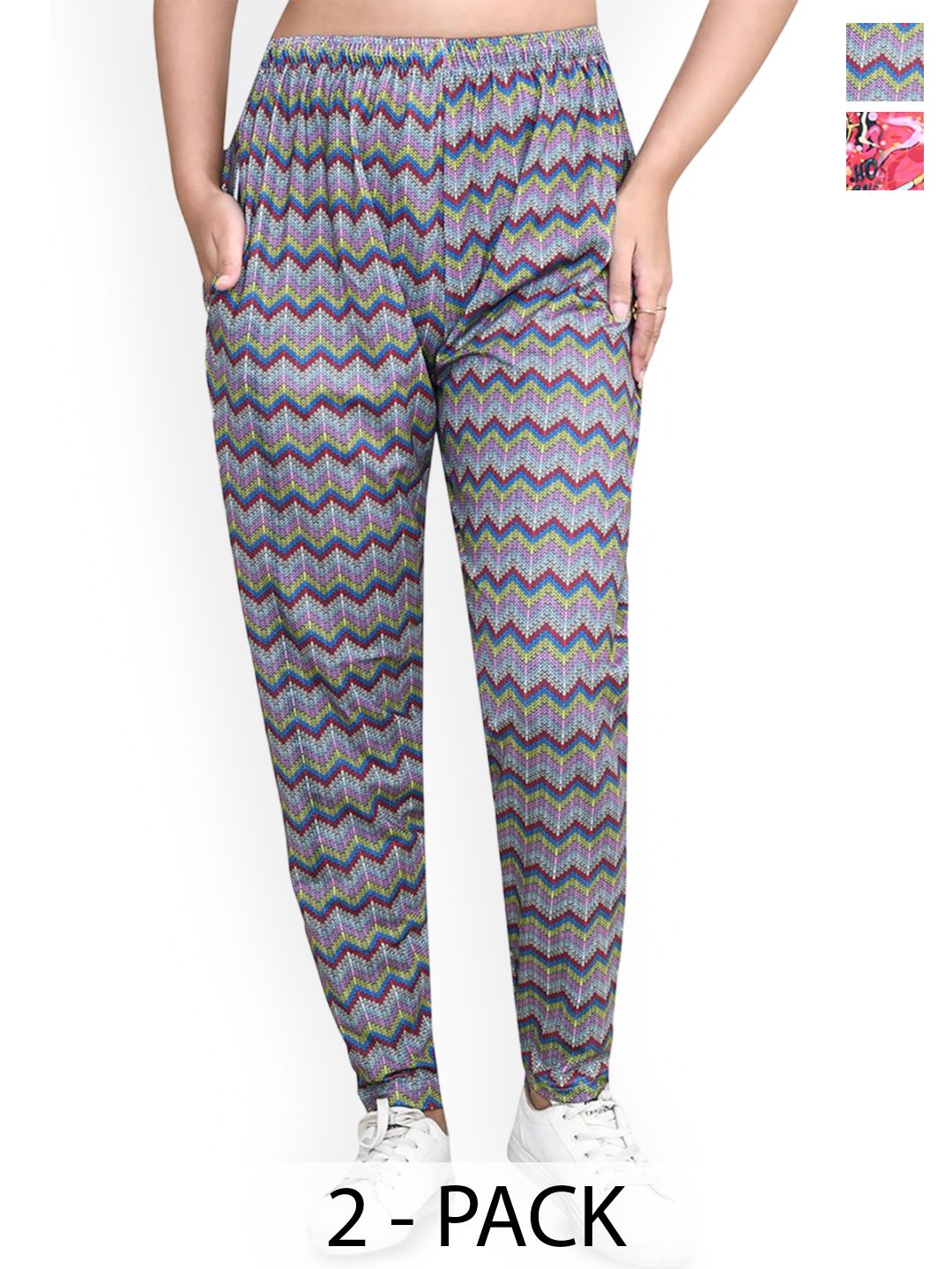 RAPL Women Pack Of 2 Printed Regular Trousers-picture-18