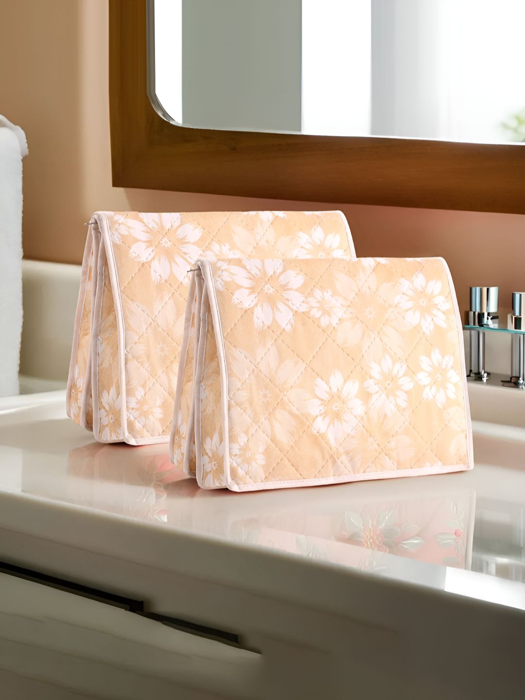 Aura Gold-Toned & White 2 Pieces Printed Two Partition Velcro Organisers-picture-29