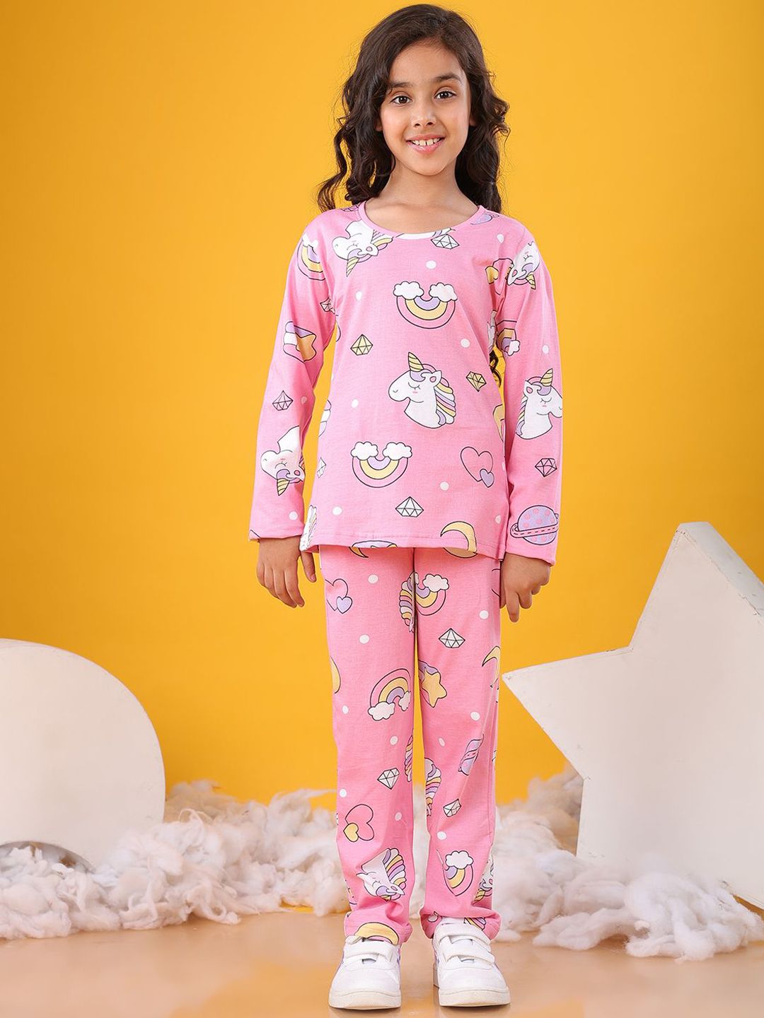 Bloem Girls Printed Pure Cotton Night suit-picture-11