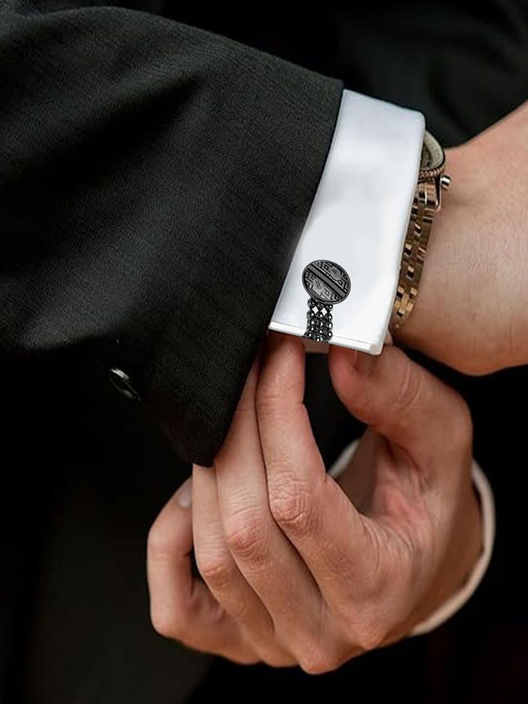 Curren Stylish Brass Cufflink Set-picture-10