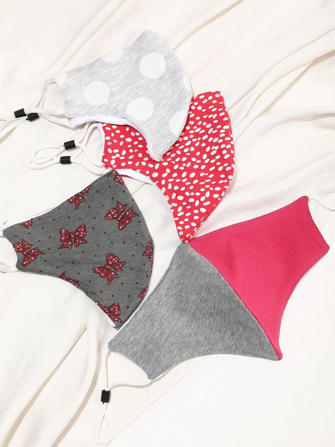 LULU & SKY Women Set Of 4 Printed Reusable Protective Outdoor Masks-image-30