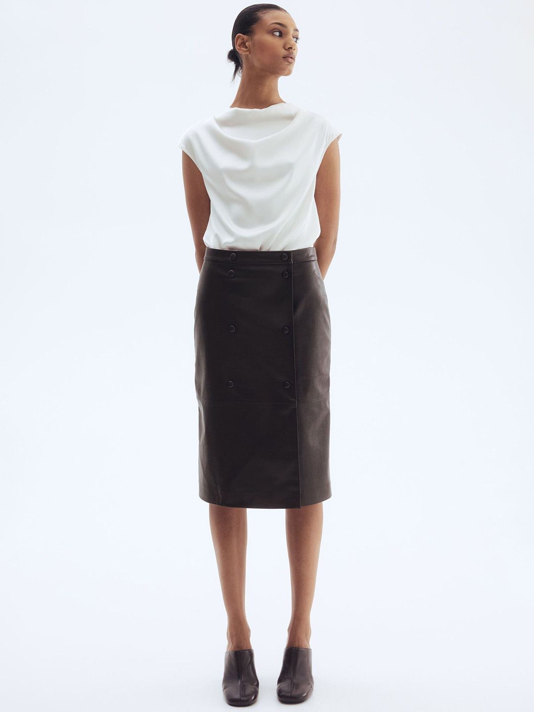 H&M Coated Wrap Skirt