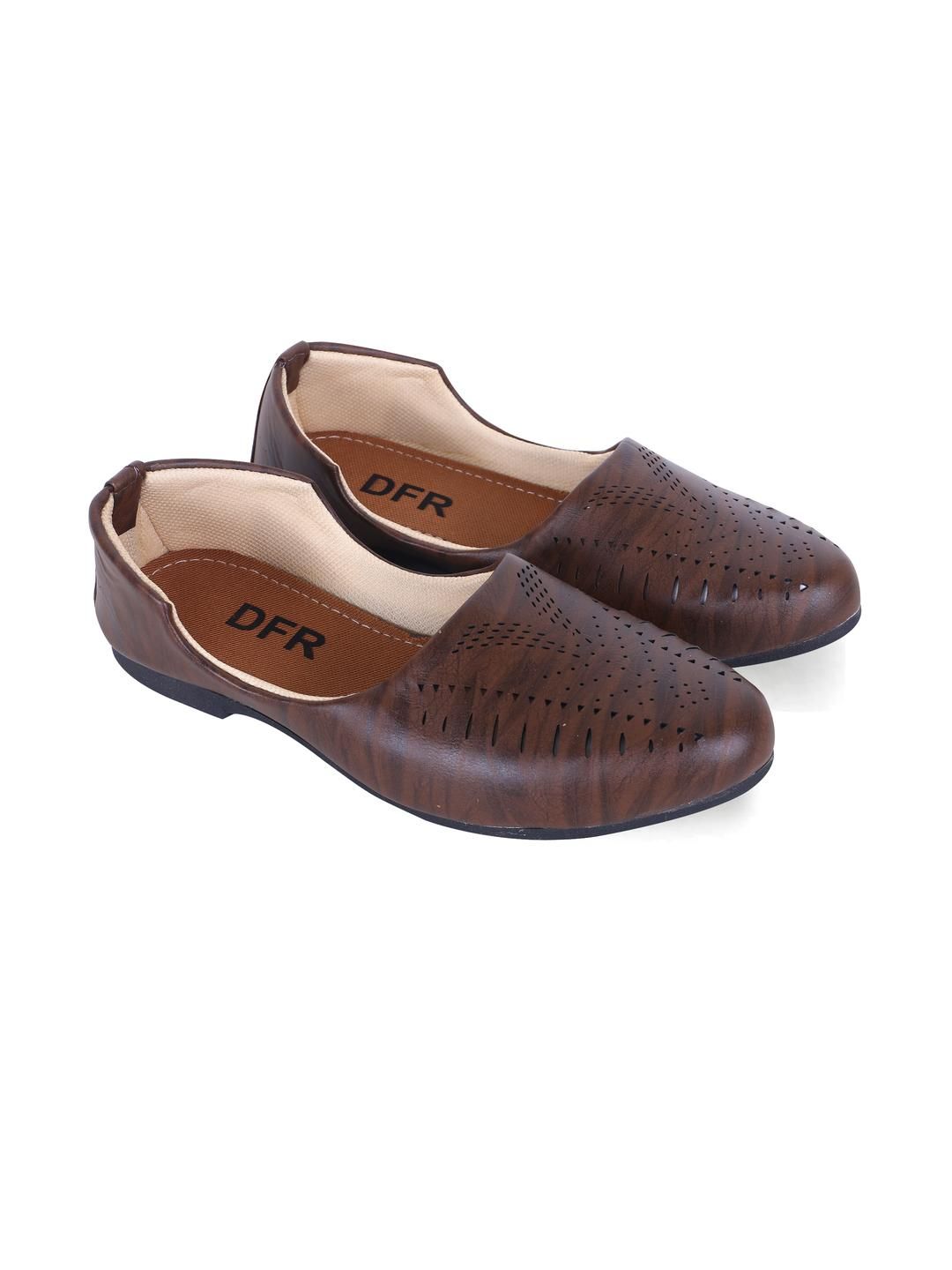DFR Men Brown Synthetic Leather Loafers-image-1