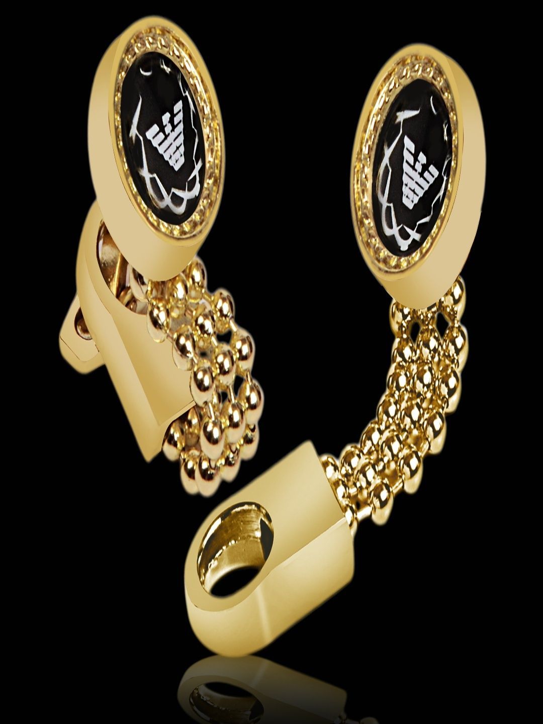 Curren Gold-Plated Round Printed Cufflink-picture-45