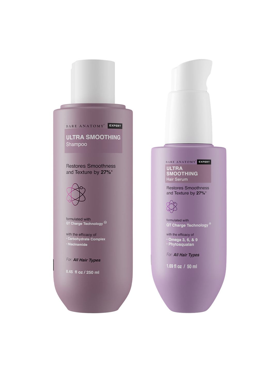 Bare Anatomy Expert Ultra Smoothing Hair Care Combo - Hair Serum 50ml & Shampoo 250ml-picture-42
