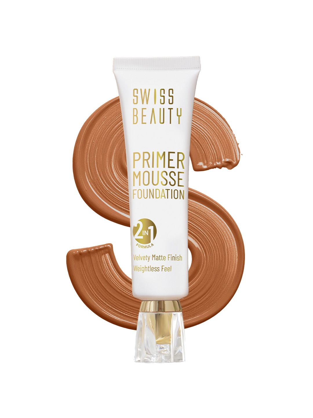 SWISS BEAUTY Primer Mousse Velvety Matte Foundation 30ml - Caramel Roast 10-picture-29