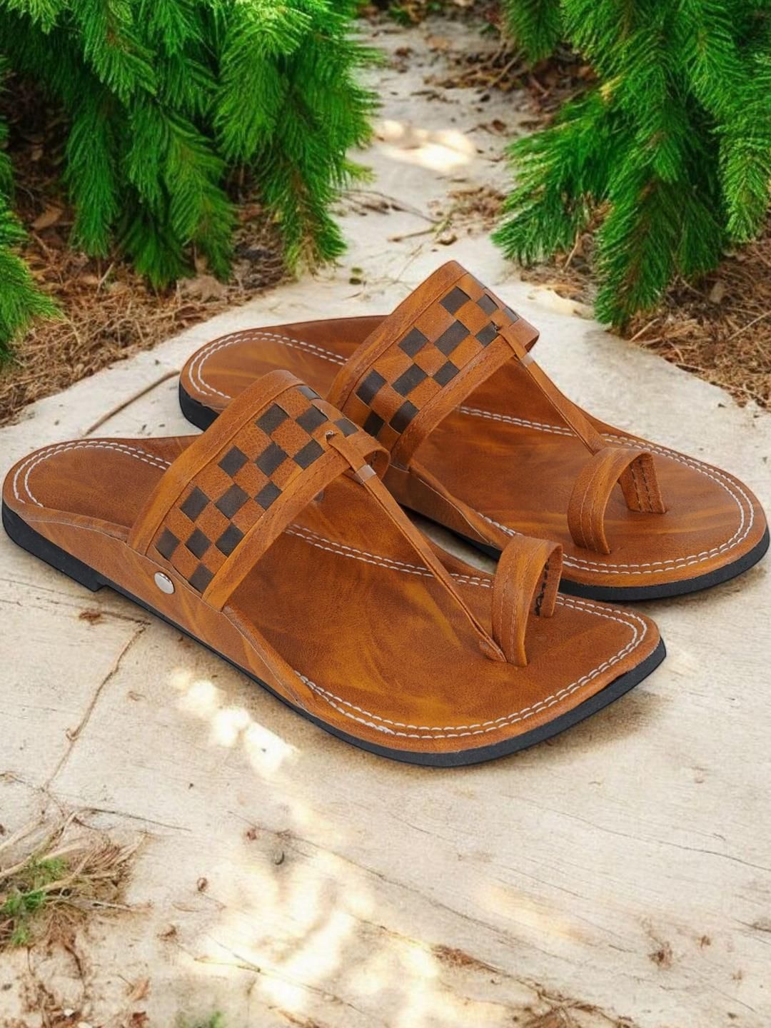 DFR Men Tan Synthetic Comfort Sandals-picture-26