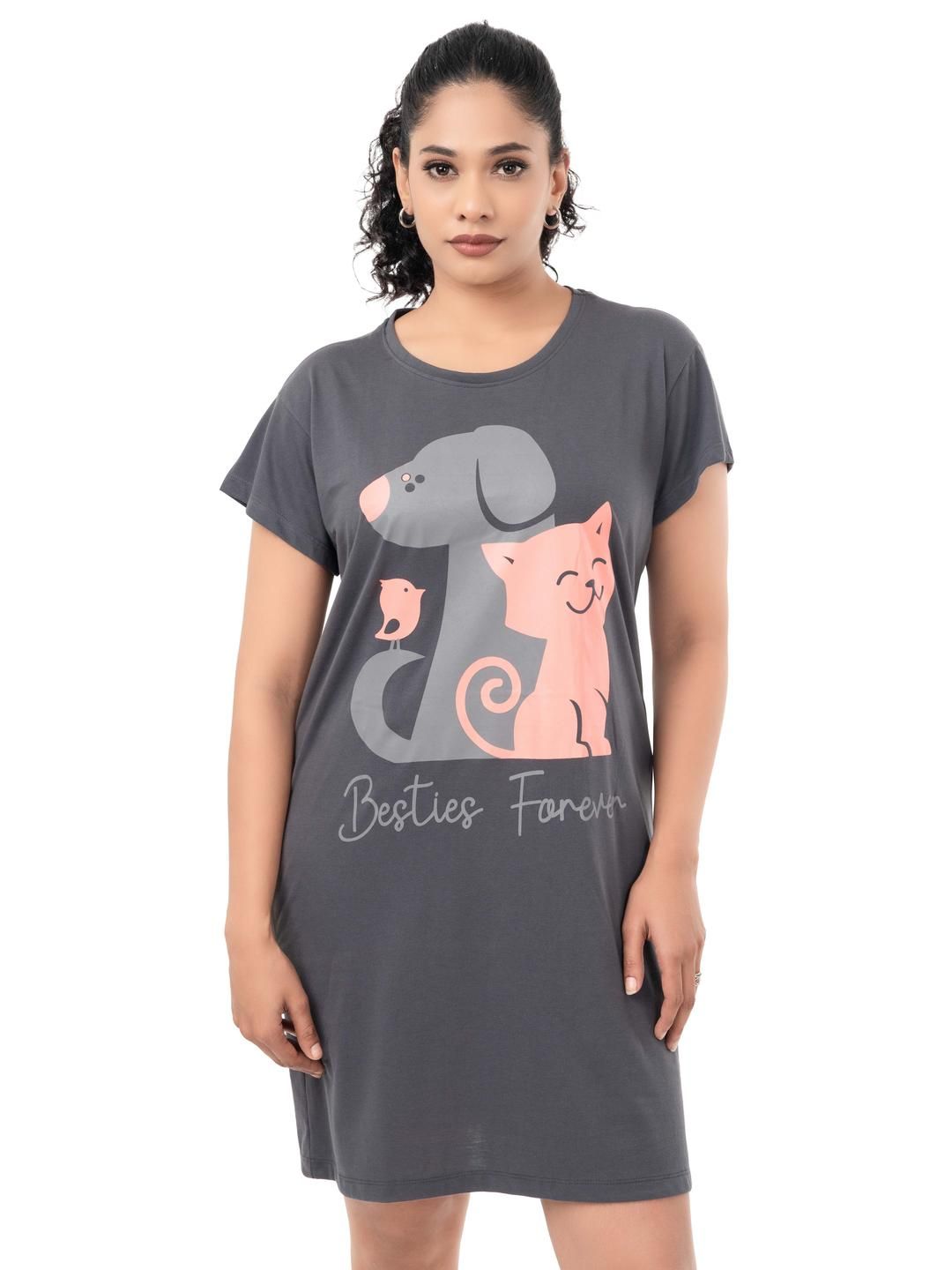 Digsel Cool Cotton Printed Nightdress-picture-35