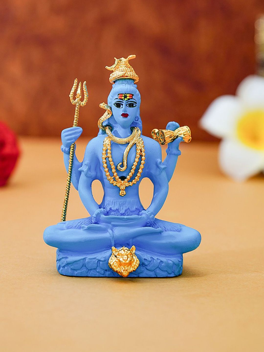 Ekhasa Blue & Gold-Toned Lord Shiva Religious Idol Showpiece-picture-29