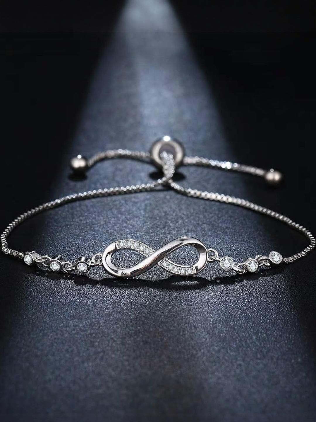 DressBerry Women Silver-Plated Alloy Cubic Zirconia Bracelet-picture-33