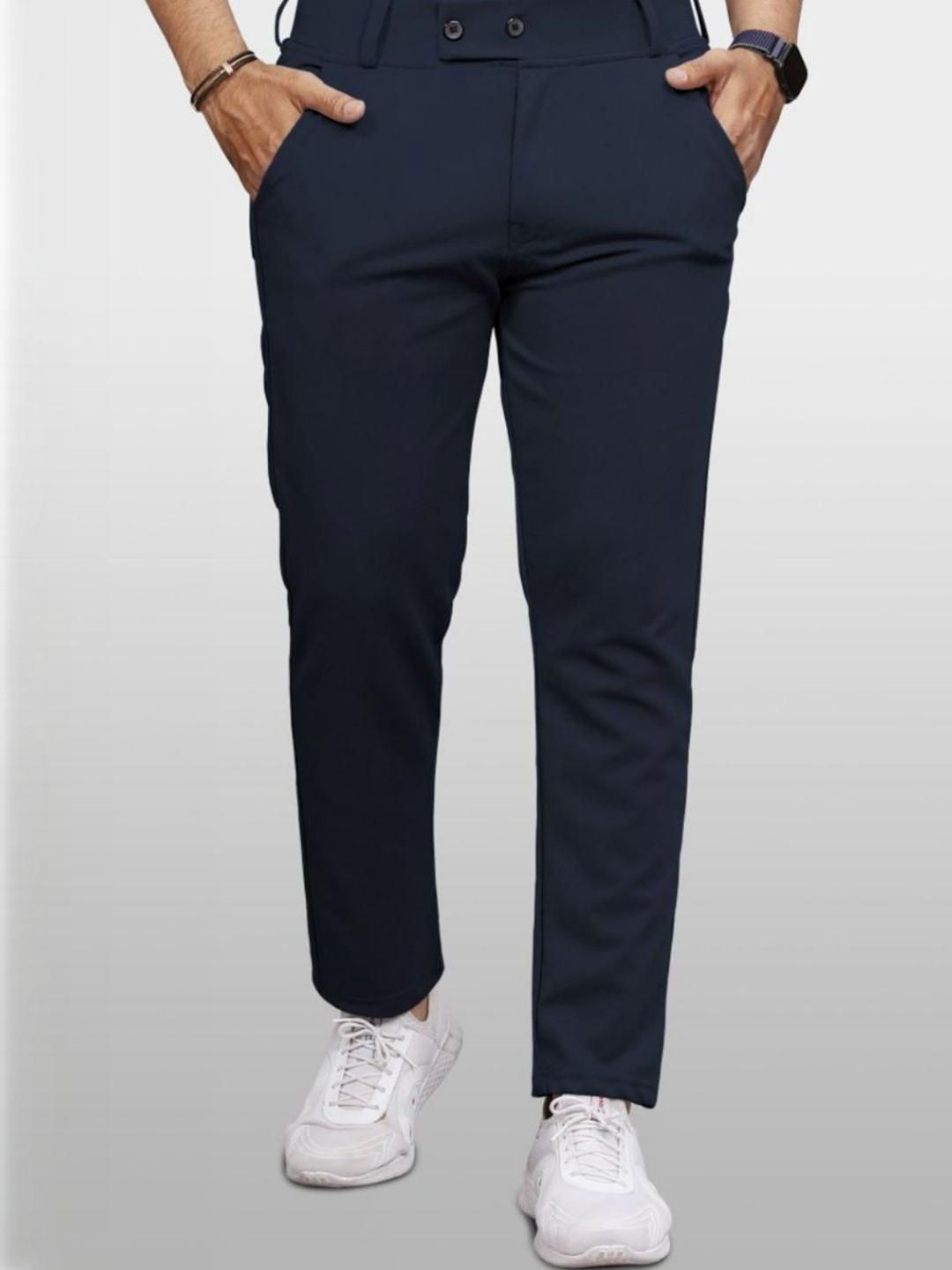 SZN Men Slim Fit Wrinkle Free Chinos Trousers-image-49