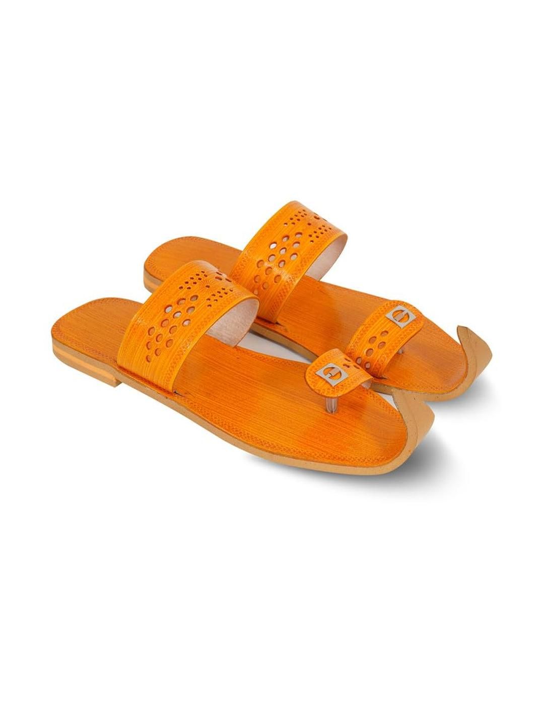 DFR Men Tan Synthetic Leather Comfort Sandals-picture-20