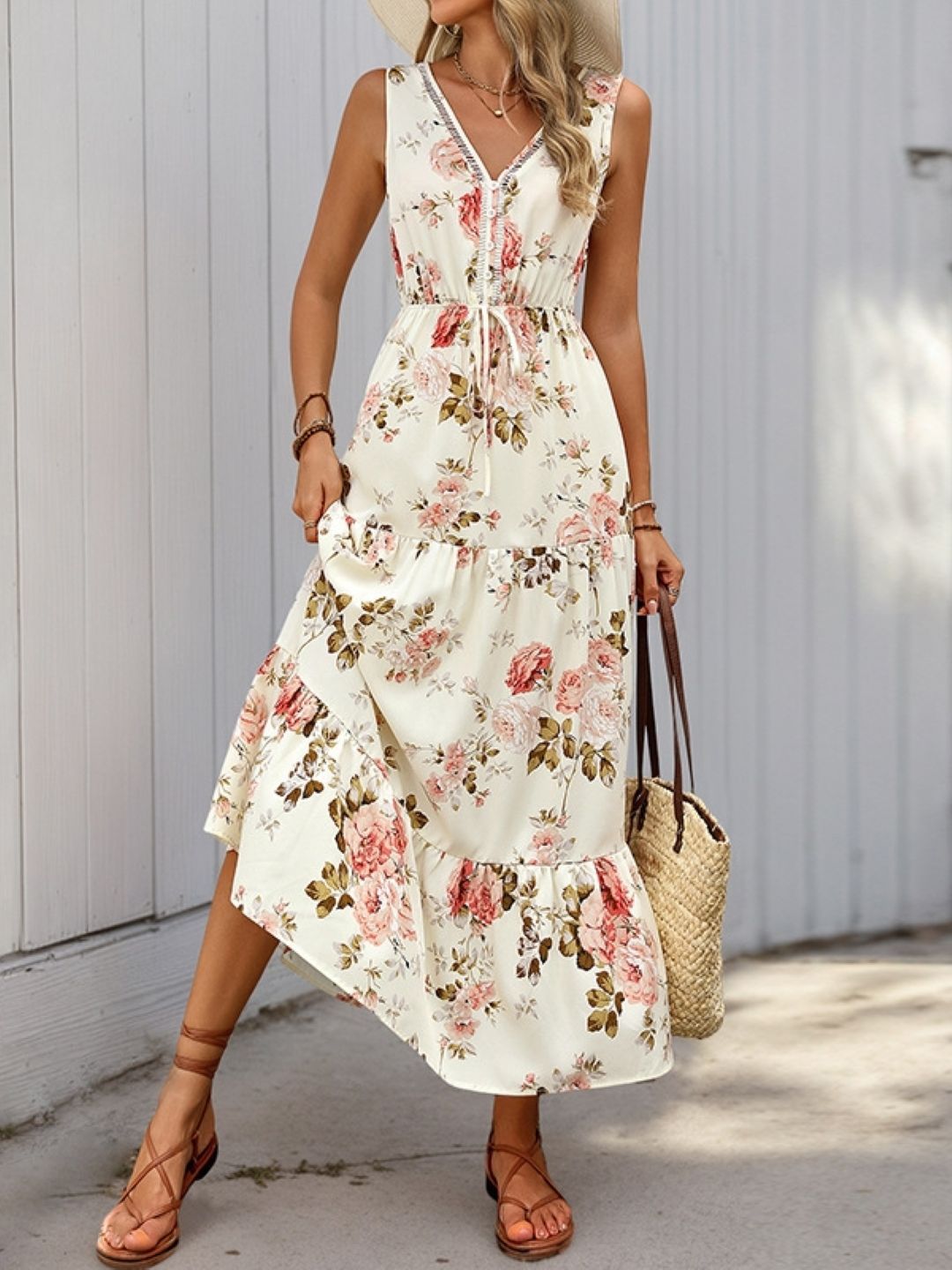StyleCast Women Floral Printed Sleeveless Fit & Flare Midi Dress-picture-25