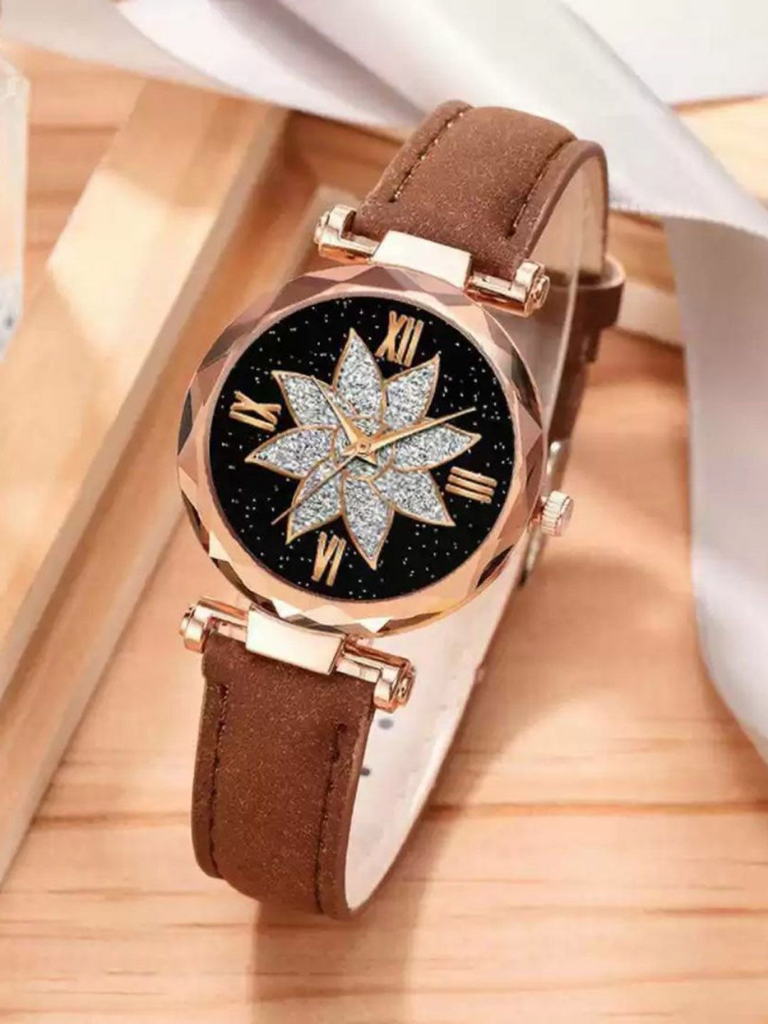 Miss Perfect Women Embellished Dial & Leather Textured Straps Analogue Watch YP134-picture-26