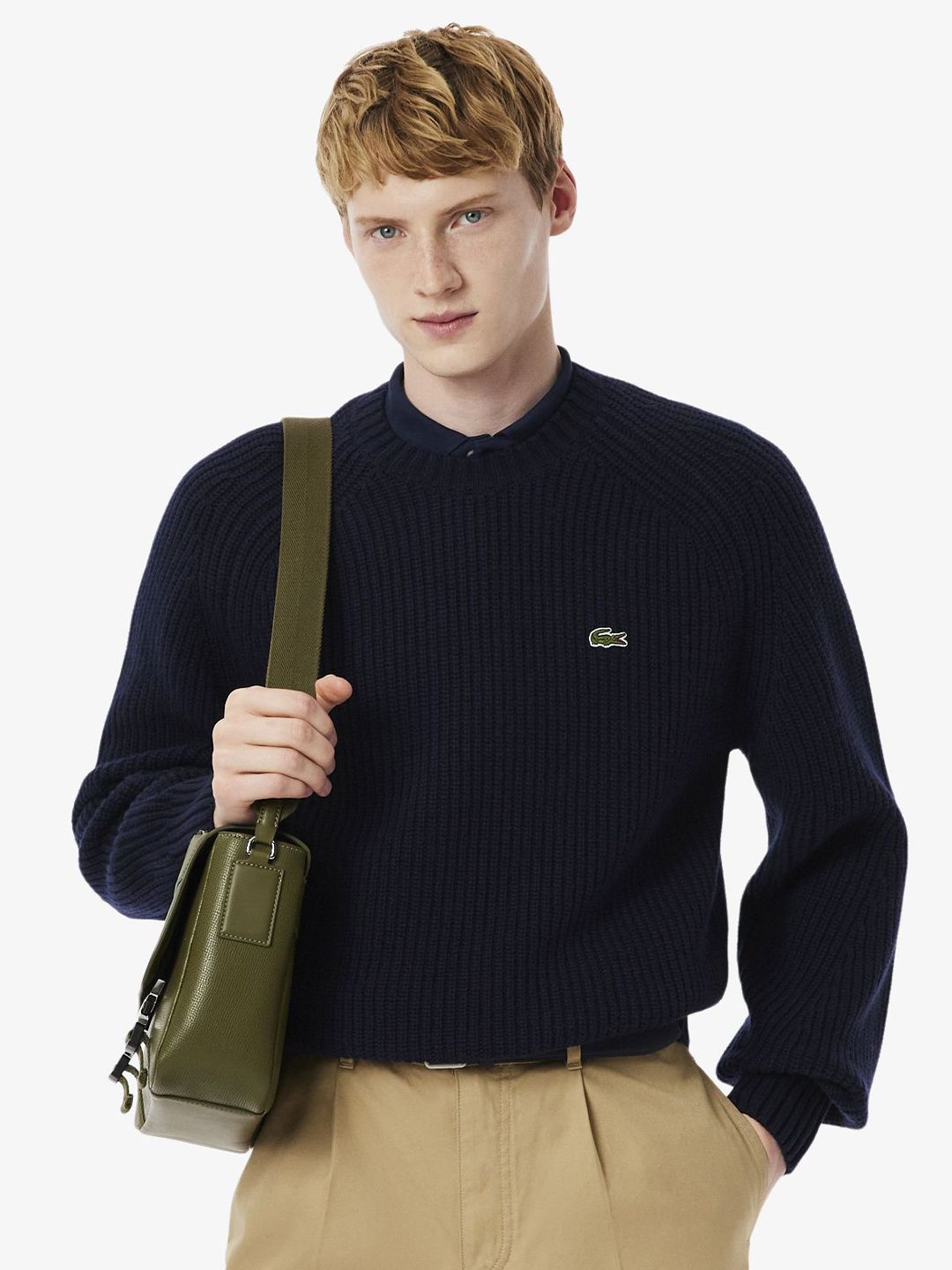 Lacoste Men Thick Carded Wool Round Neck Sweater-picture-12