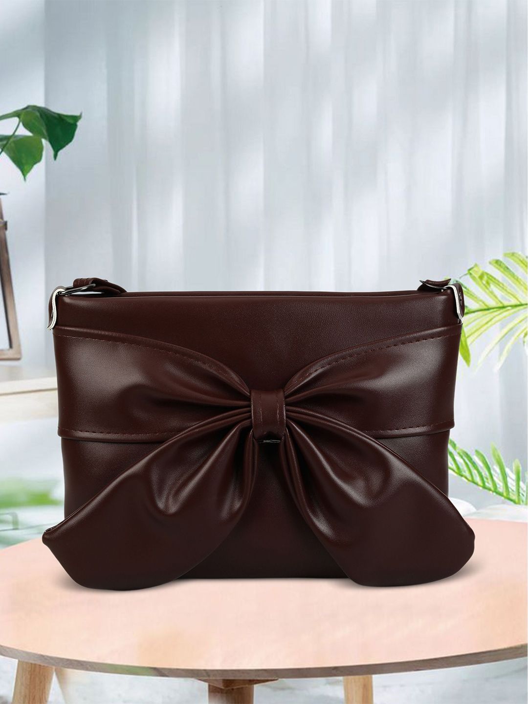 Abbana Women Textured Structured Bow Detail Sling Bag-picture-28