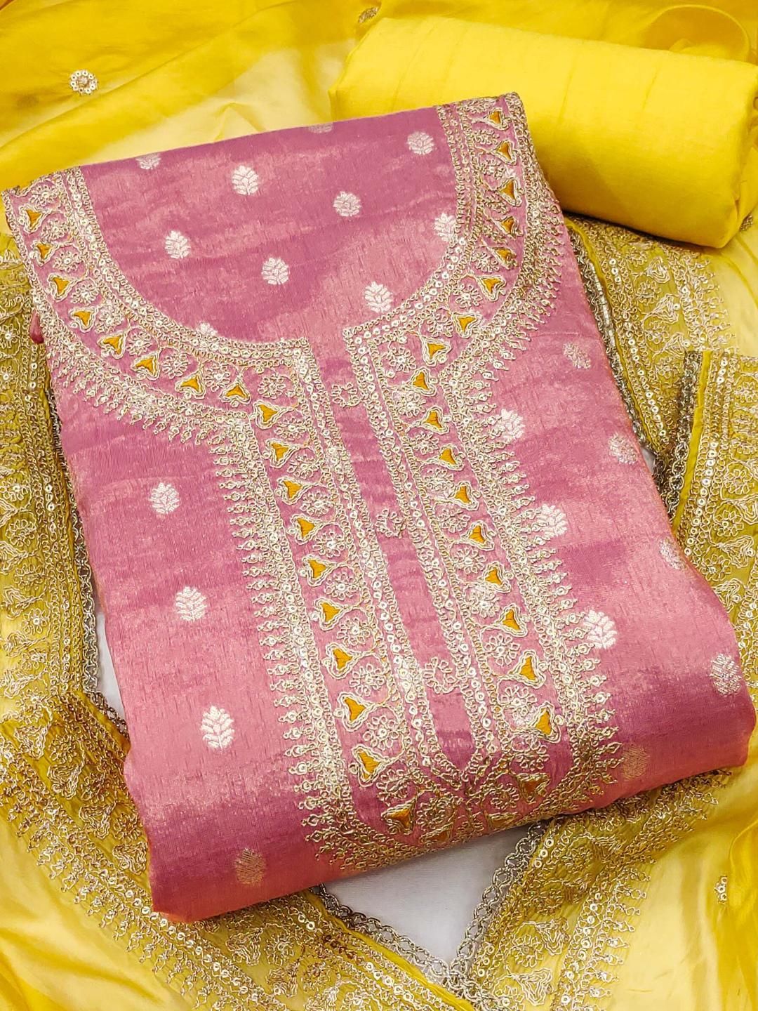 KALINI Woven Design Unstitched Dress Material-picture-18