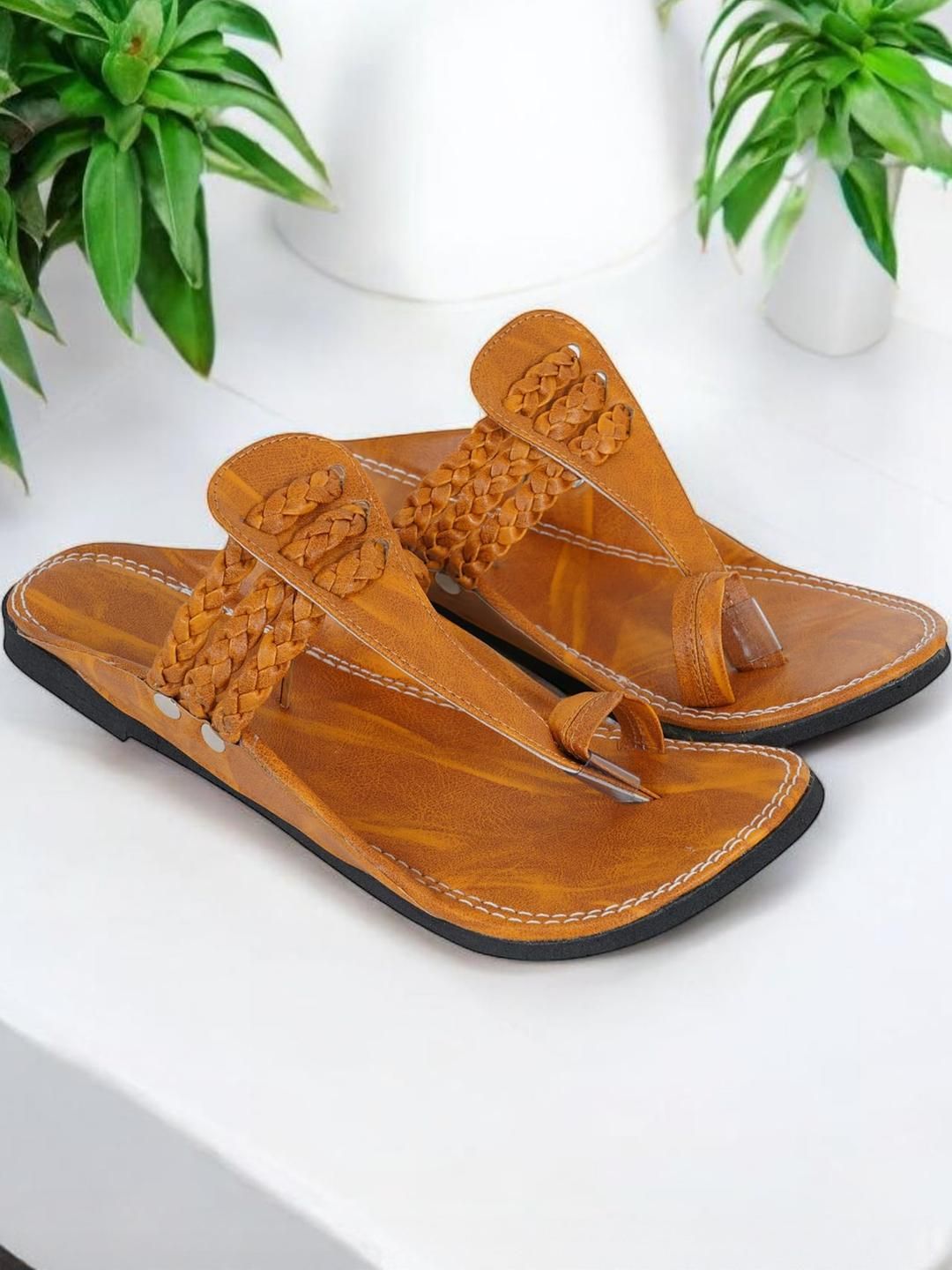 DFR Men Tan Synthetic Comfort Sandals-picture-25